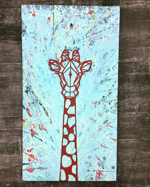 One of a kind Paint burst giraffe | Approx. 24 x 16