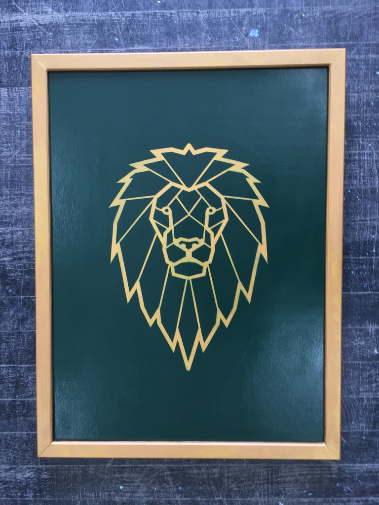 In Honor of Snoop Lion: Gold on Forest Green | Pop Collection | 11" x 16" | Gold Framed
