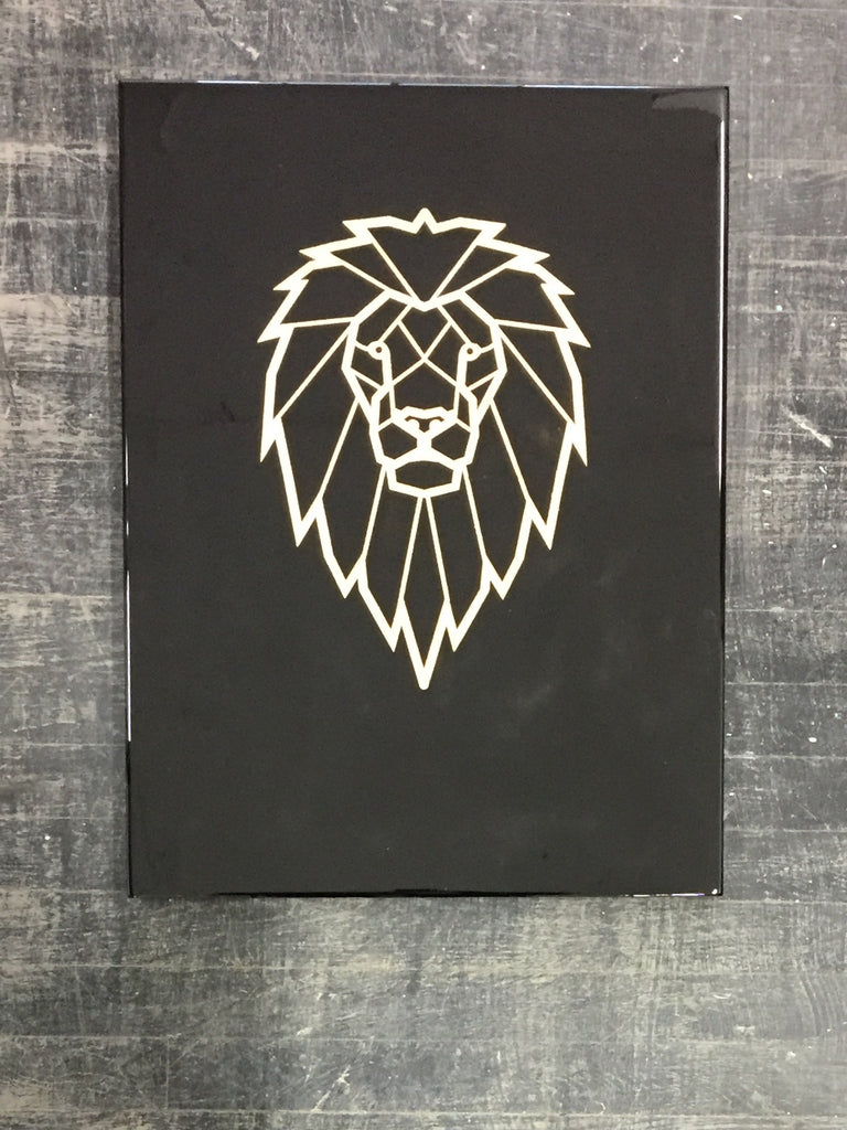 Black & Gold foil Lion | epoxy resin finish