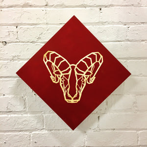 Gold Foil & Royal Red Ram | Diamond | Pop Collection | 12" x 12"