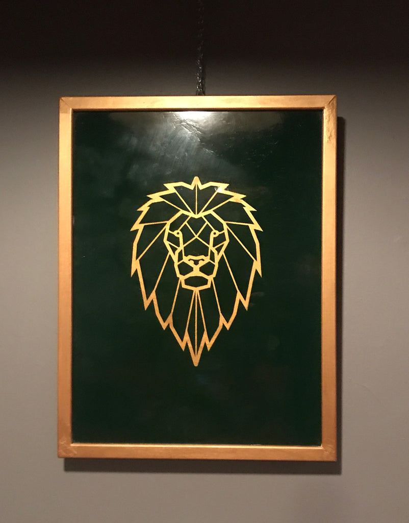 Snoop Lion in gold and green | Framed | Epoxy Resin